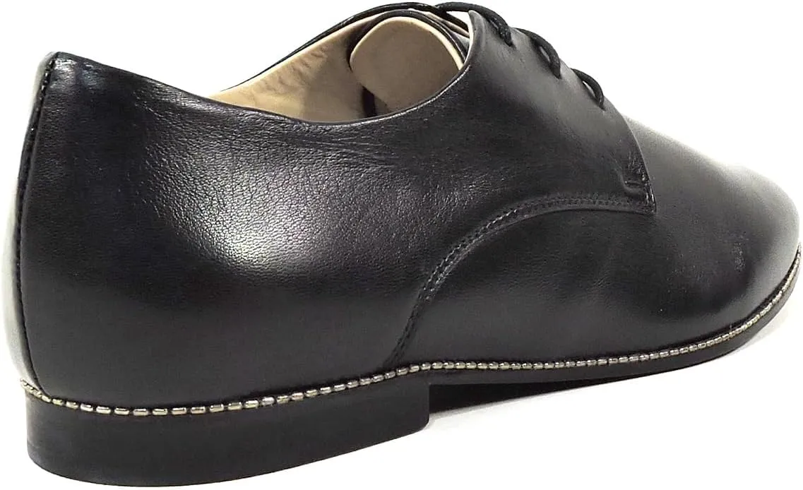 Baldinini Women's Leather Dress Oxfords, Lace-up Style, Black