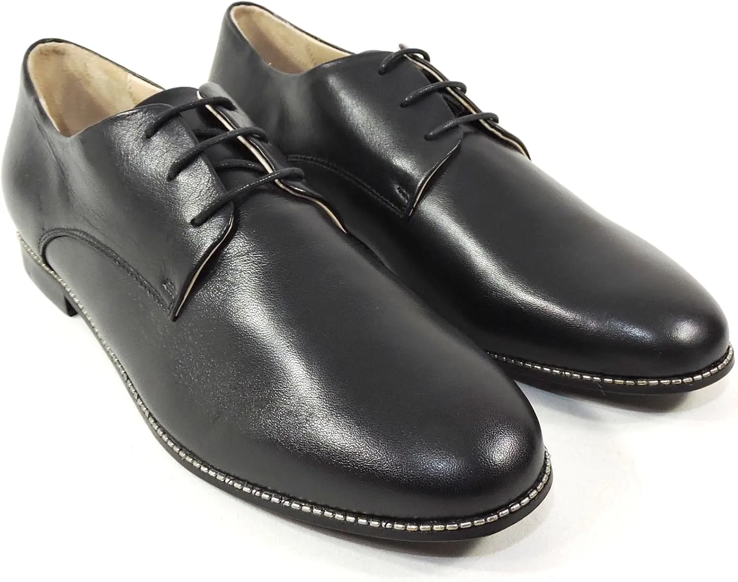 Baldinini Women's Leather Dress Oxfords, Lace-up Style, Black