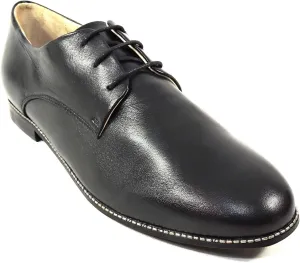 Baldinini Women's Leather Dress Oxfords, Lace-up Style, Black