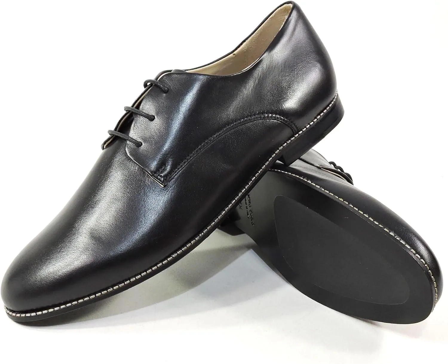 Baldinini Women's Leather Dress Oxfords, Lace-up Style, Black