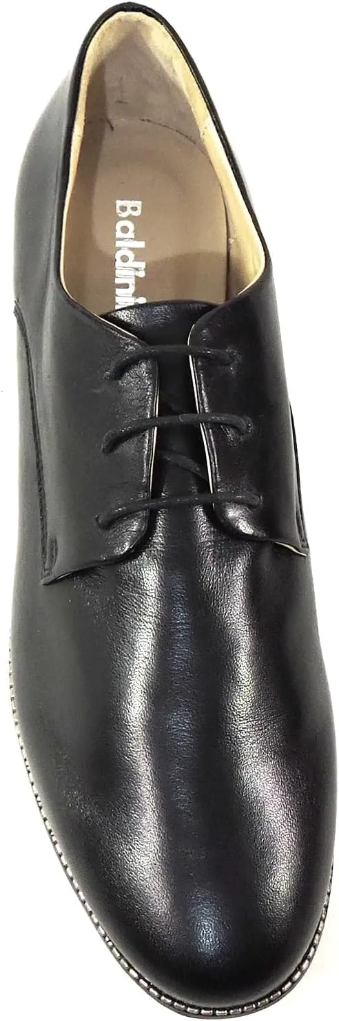 Baldinini Women's Leather Dress Oxfords, Lace-up Style, Black
