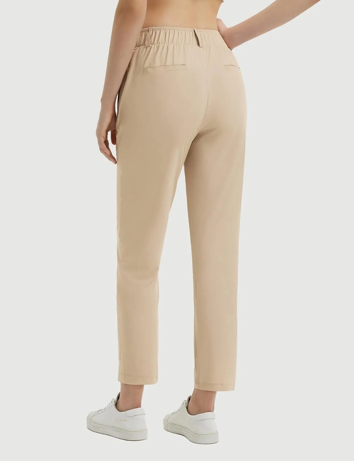 baleaf Women's Golf Pants with Belt Loops Zipper Pockets Stretch Travel Work Bussiness Dressy Casual Slacks UPF 50 