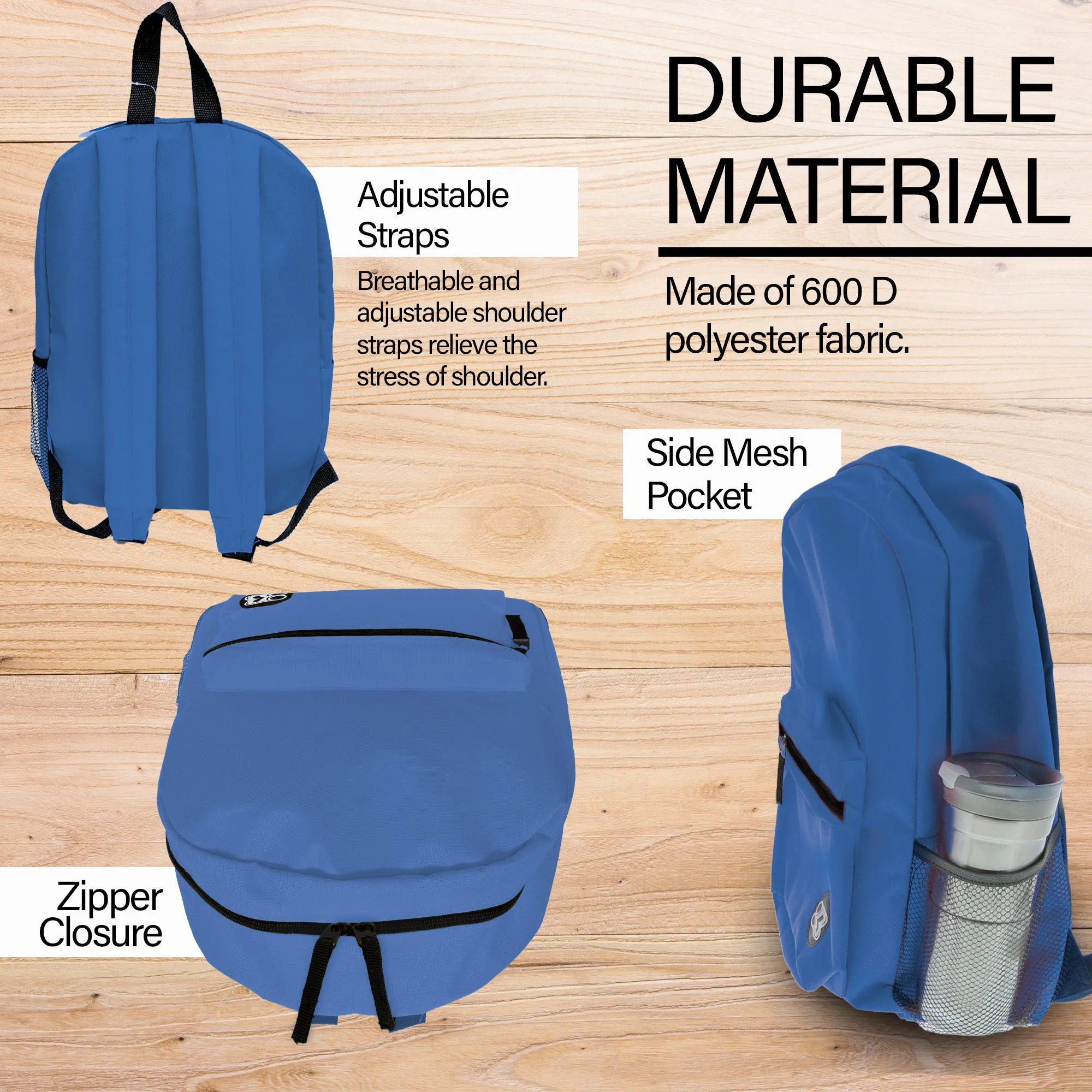 Basic 16" Blue Backpack