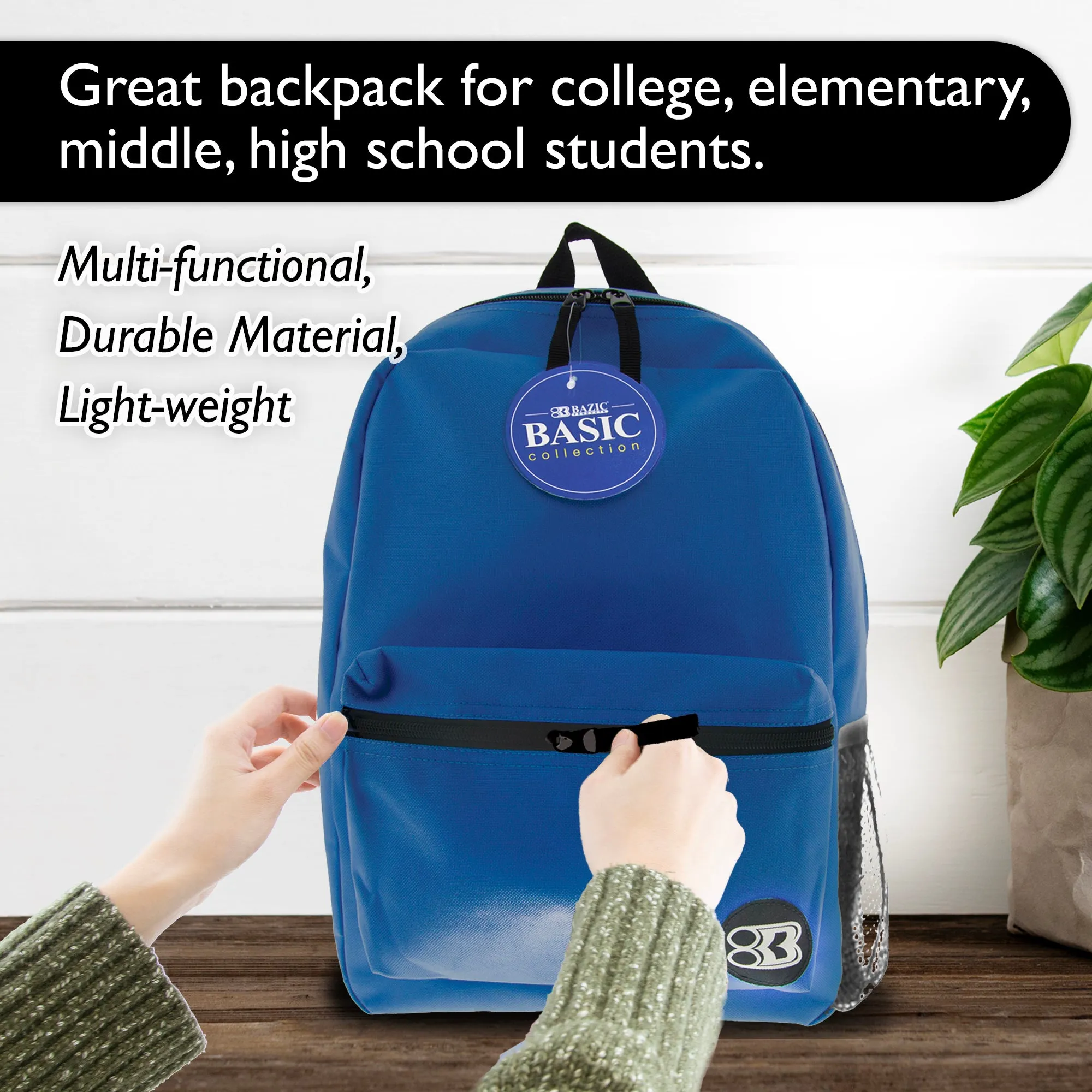 Basic 16" Blue Backpack