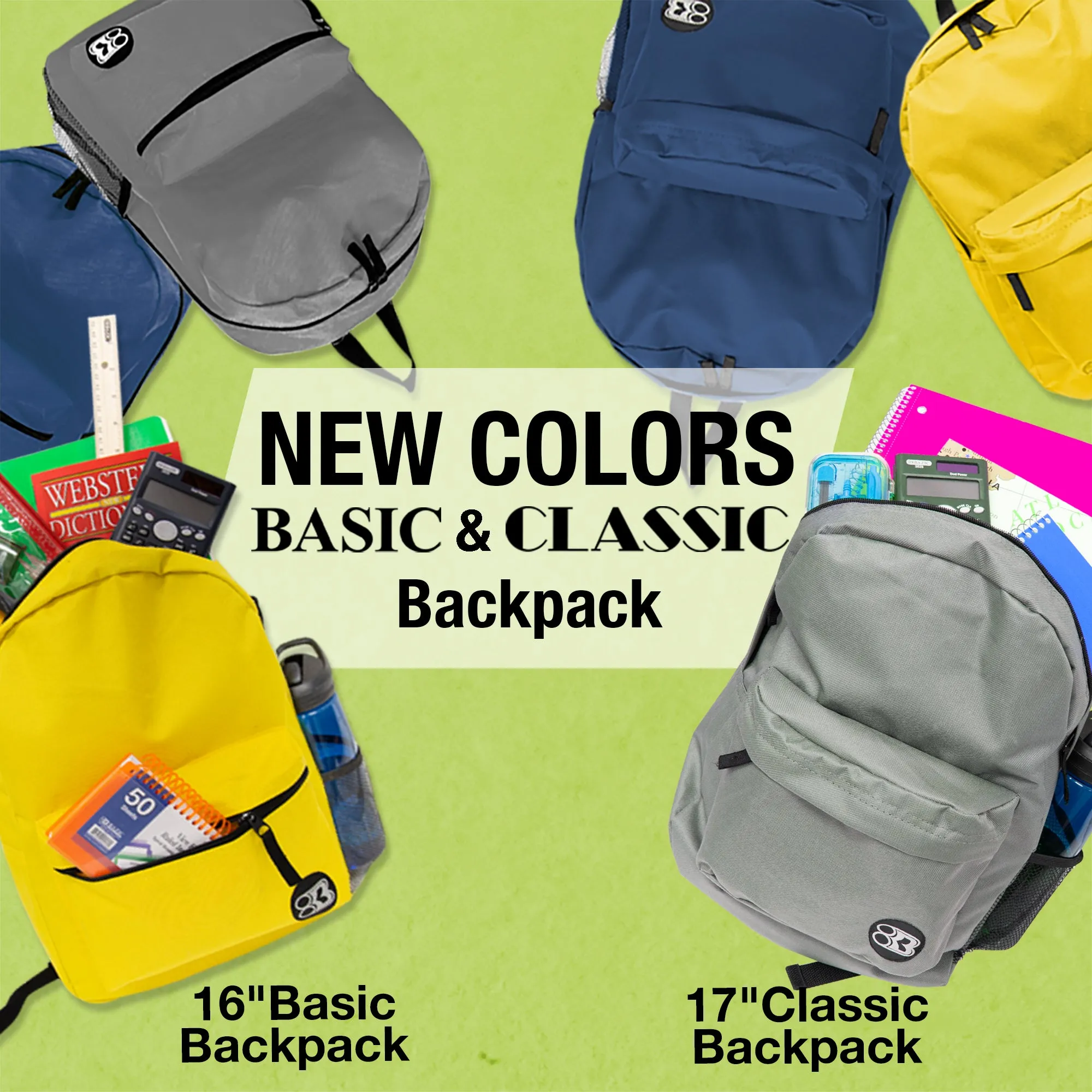 Basic 16" Navy Blue Basic Backpack