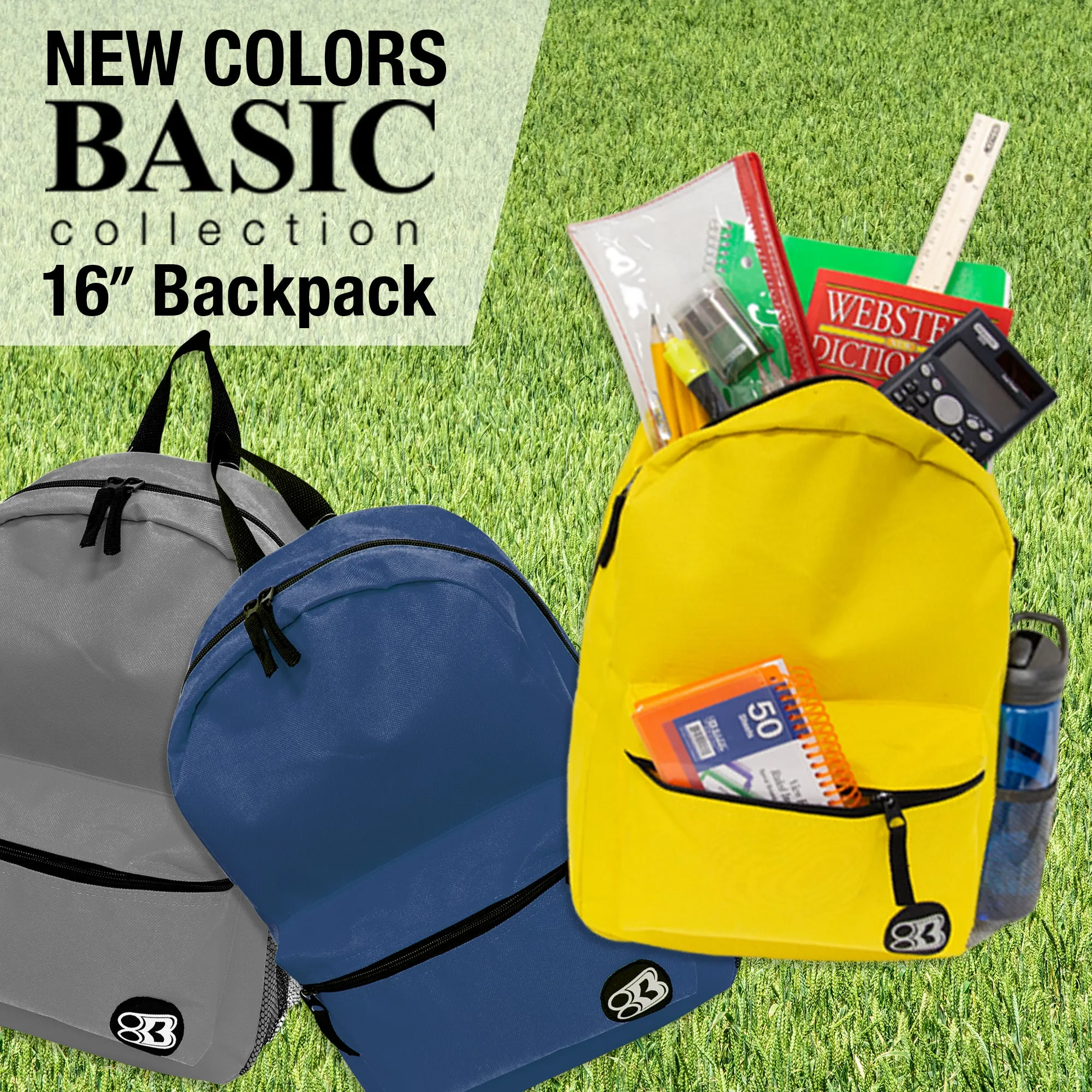 Basic 16" Navy Blue Basic Backpack