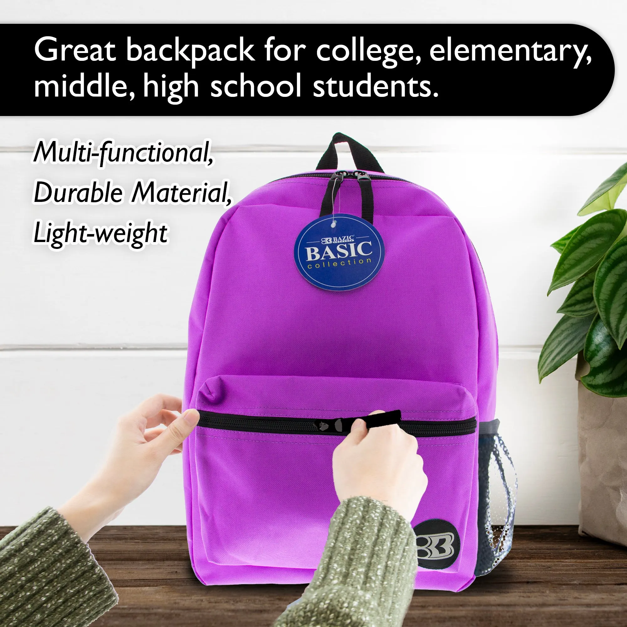 Basic 16" Purple Backpack