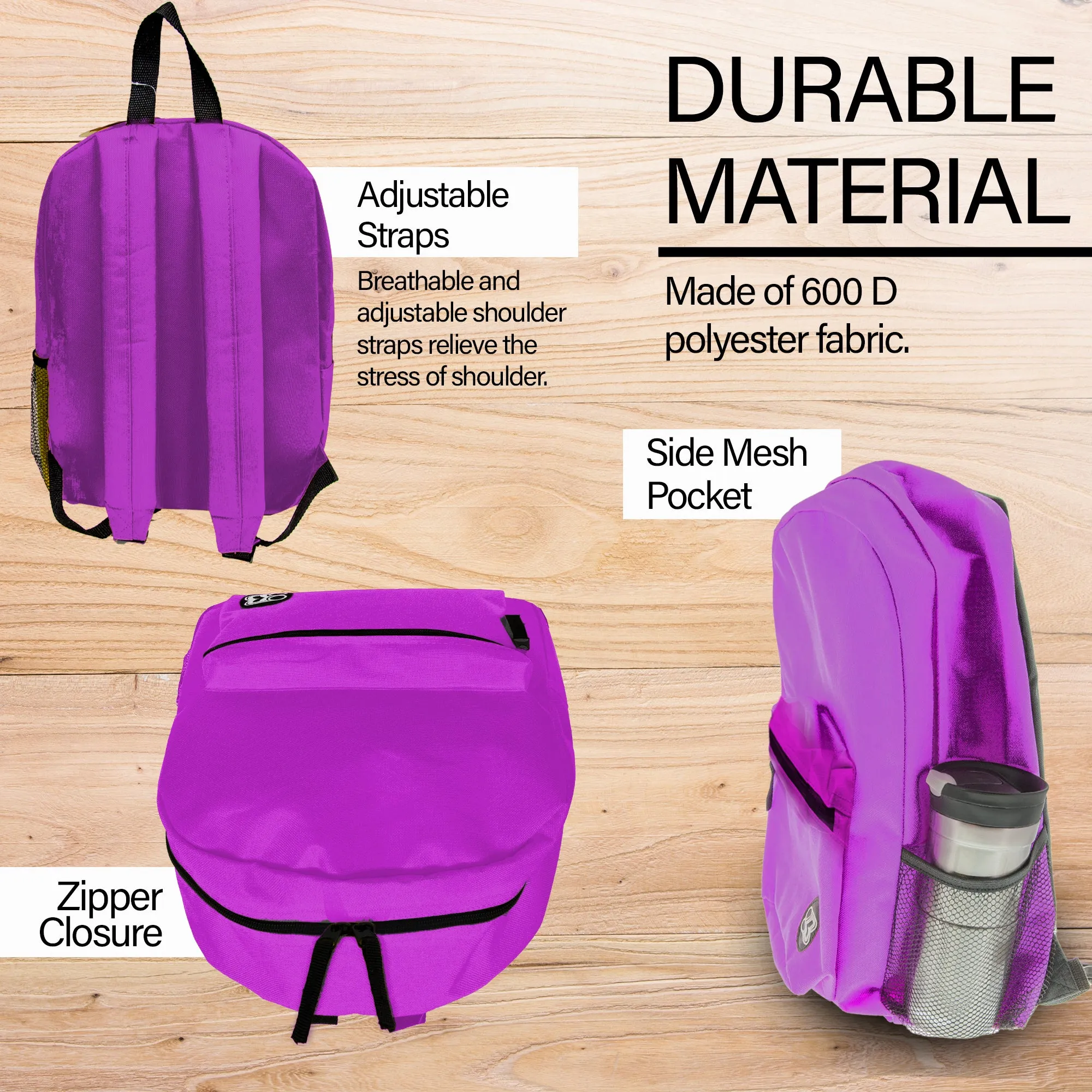 Basic 16" Purple Backpack