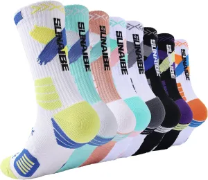 Basketball Socks for Men,Performance Cushioned Men's Athletic Crew Socks with Arch Compression for Basketball Sports