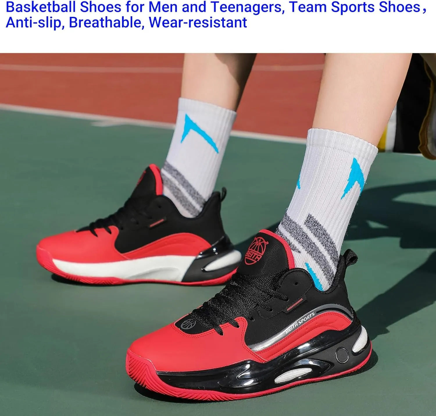Beita High Upper Basketball Shoes for Men Sneakers Breathable Sports Shoes Anti Slip