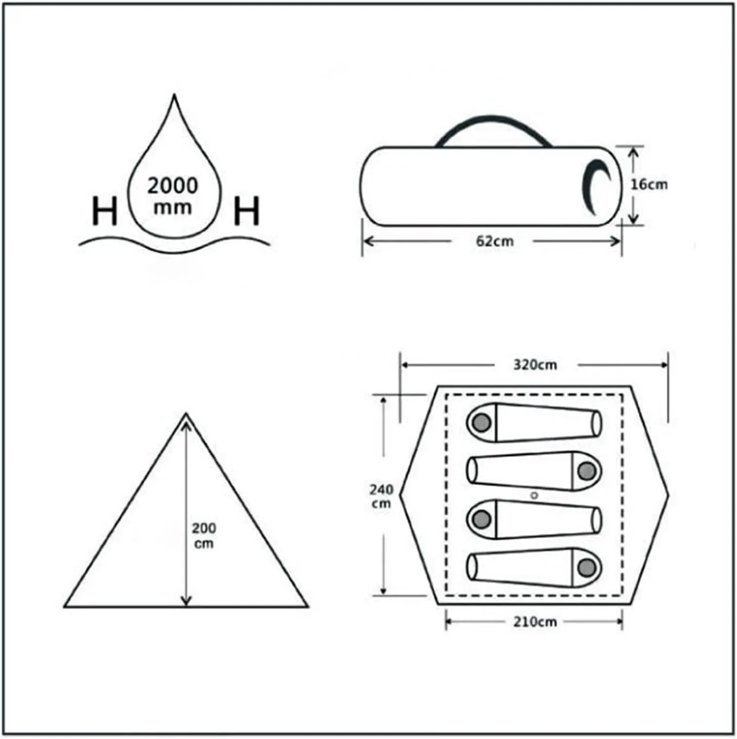 Bell Tent Indian Tent Diameter 3M/4M/5M/6M Cotton Canvas Large Family Tents 4 Season Outdoors Yurt Bell Tent Glamping for Camping