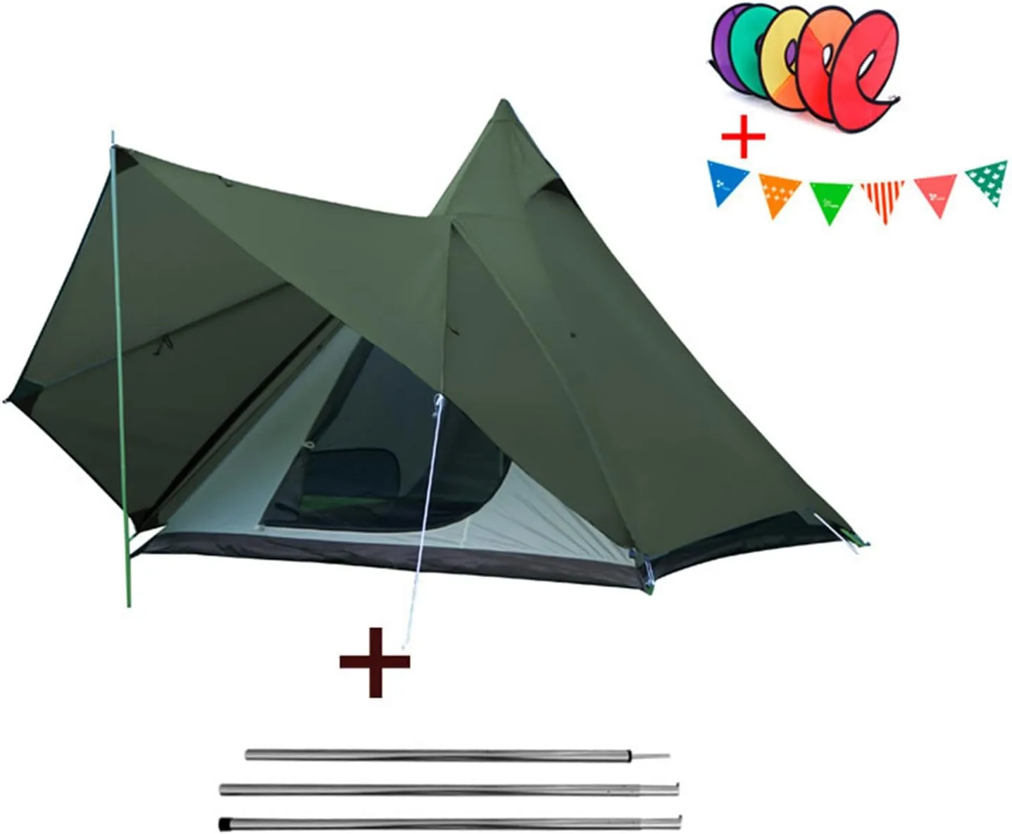 Bell Tent Indian Tent Diameter 3M/4M/5M/6M Cotton Canvas Large Family Tents 4 Season Outdoors Yurt Bell Tent Glamping for Camping