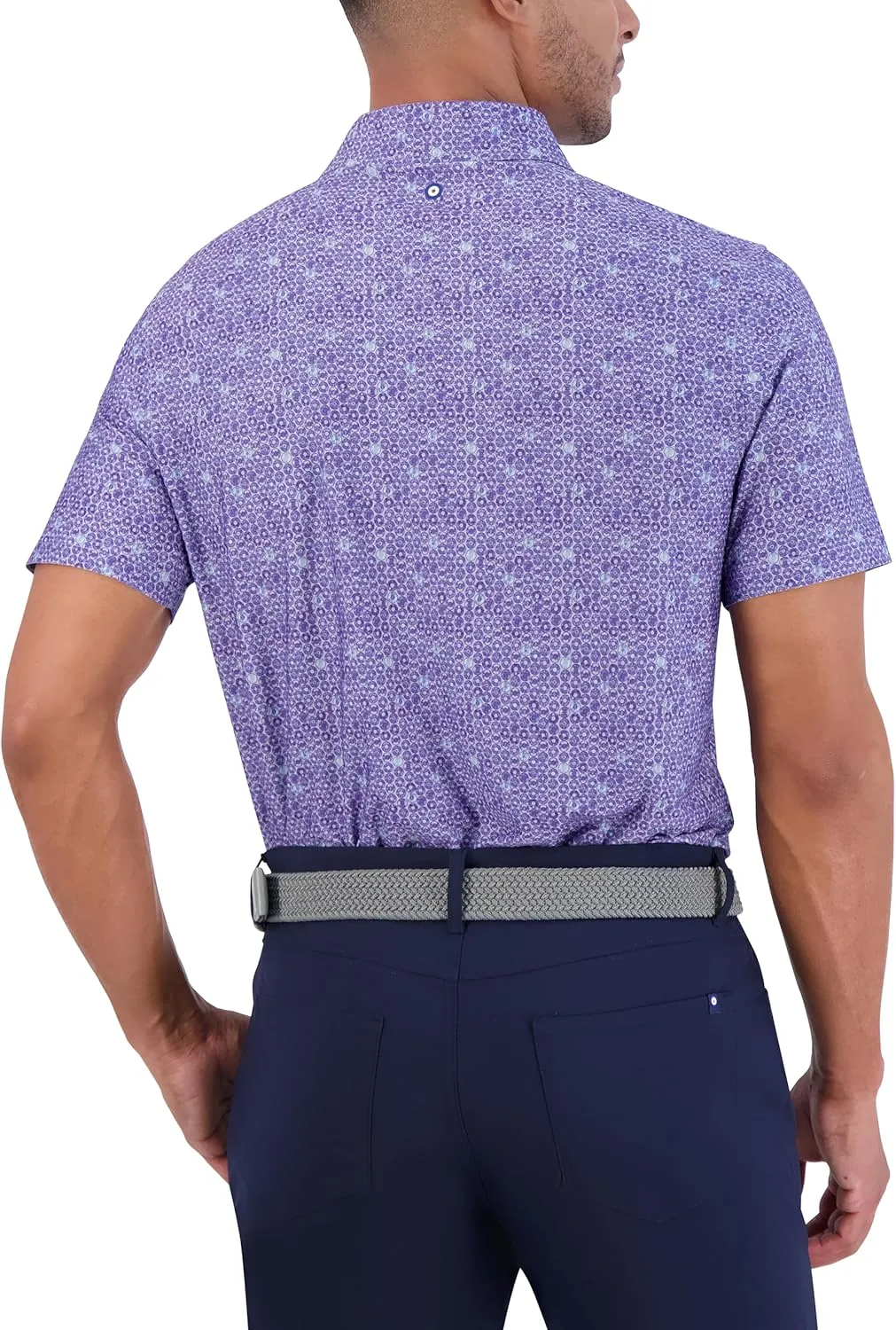 Ben Sherman Men's Short Sleeve Printed Tech Sports Fit Polo Top