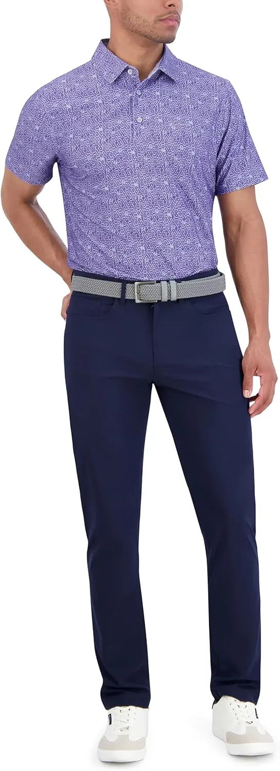 Ben Sherman Men's Short Sleeve Printed Tech Sports Fit Polo Top