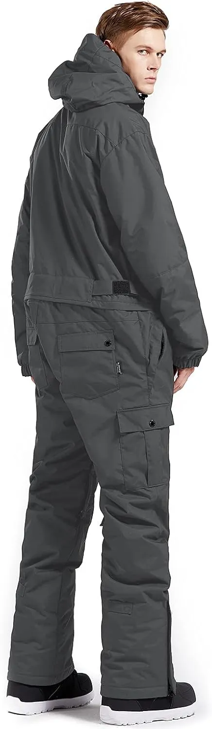 BGX Mens Waterproof One Pieces Snowsuits Winter Ski Suits for Skiing Outdoor Sports