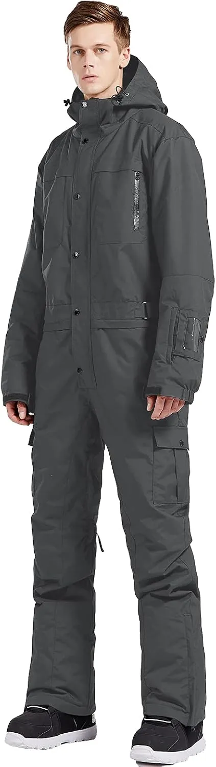 BGX Mens Waterproof One Pieces Snowsuits Winter Ski Suits for Skiing Outdoor Sports
