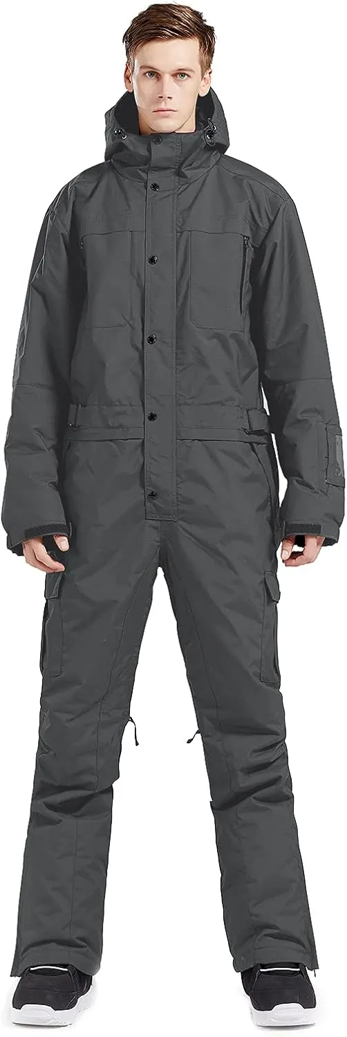BGX Mens Waterproof One Pieces Snowsuits Winter Ski Suits for Skiing Outdoor Sports