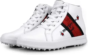BHB High Heel Golf Shoes for Women and Girls, Waterproof Spikeless Glitter Golf Shoes for Girls