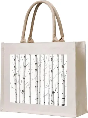 (Birch Tree) Canvas Tote Bag Beach Travel Shoulder Bag Gifts Shoulder Tote