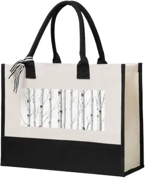 (Birch Tree) Canvas Tote Bag Beach Travel Shoulder Bag Shoulder Tote Gifts
