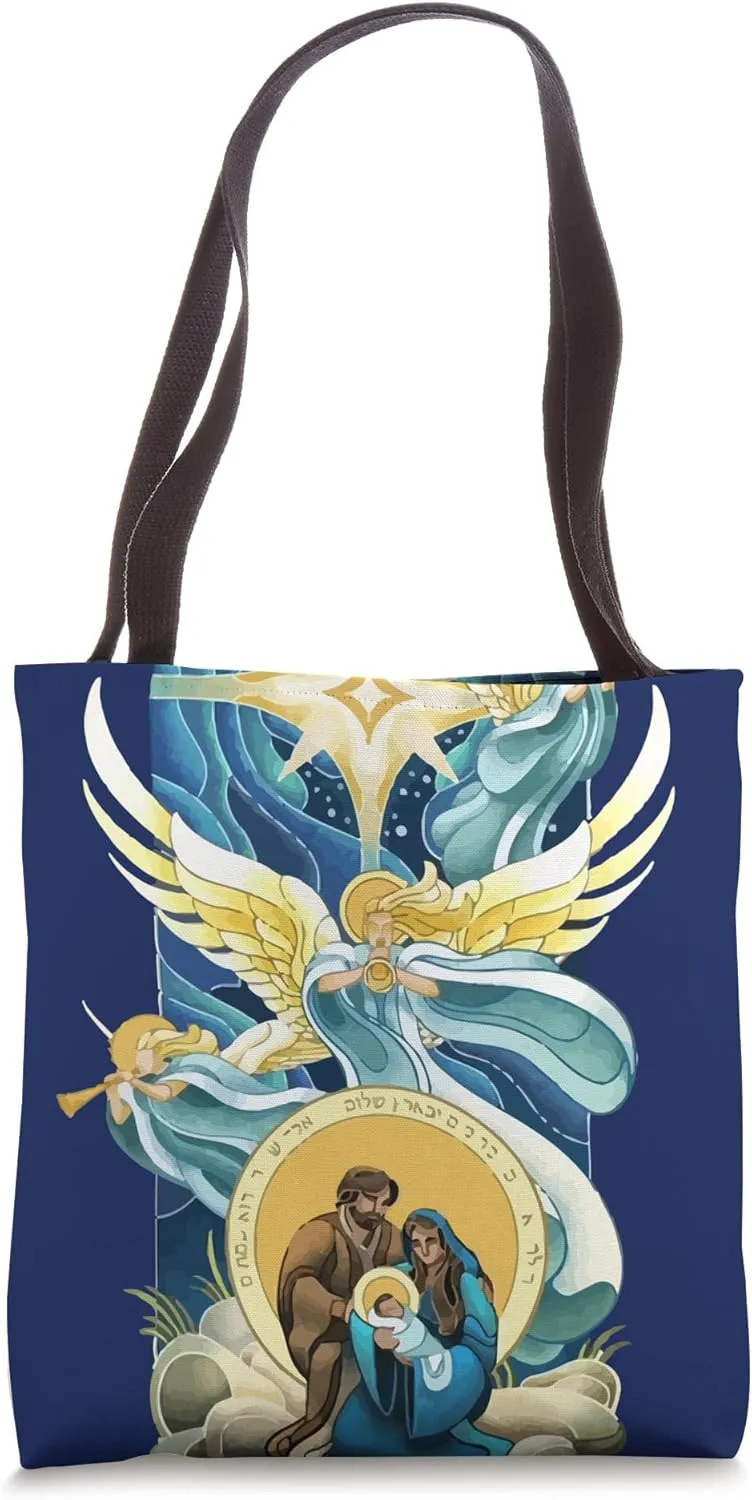 Birth of Jesus Bethlehem Star Hark the Herald Angels Isaiah9 Tote Bag