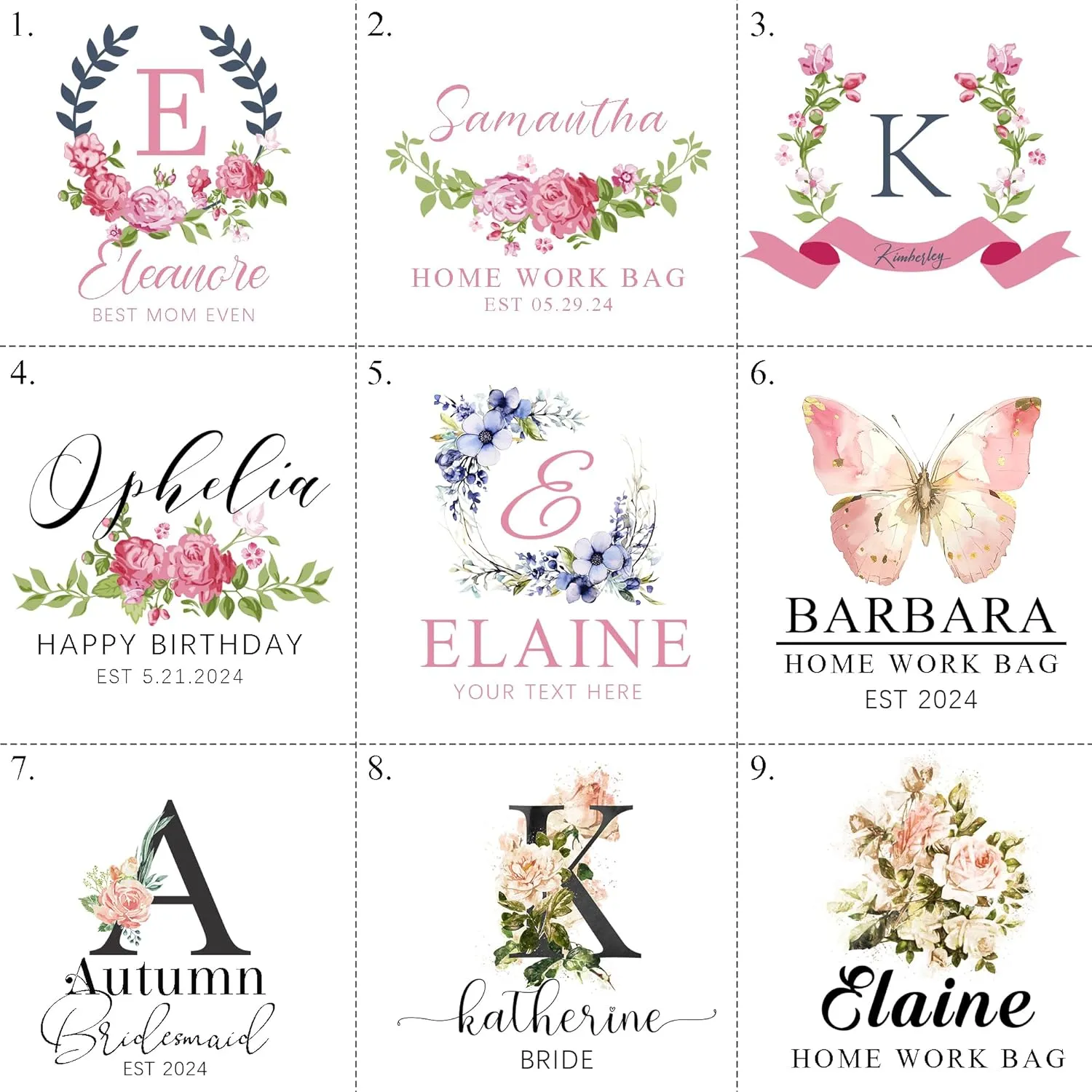 BJZLWJ Personalized Canvas Bags for Women, Custom Present Bag w/Name Text, Suitable for Wedding, Birthday, Beach, Holiday