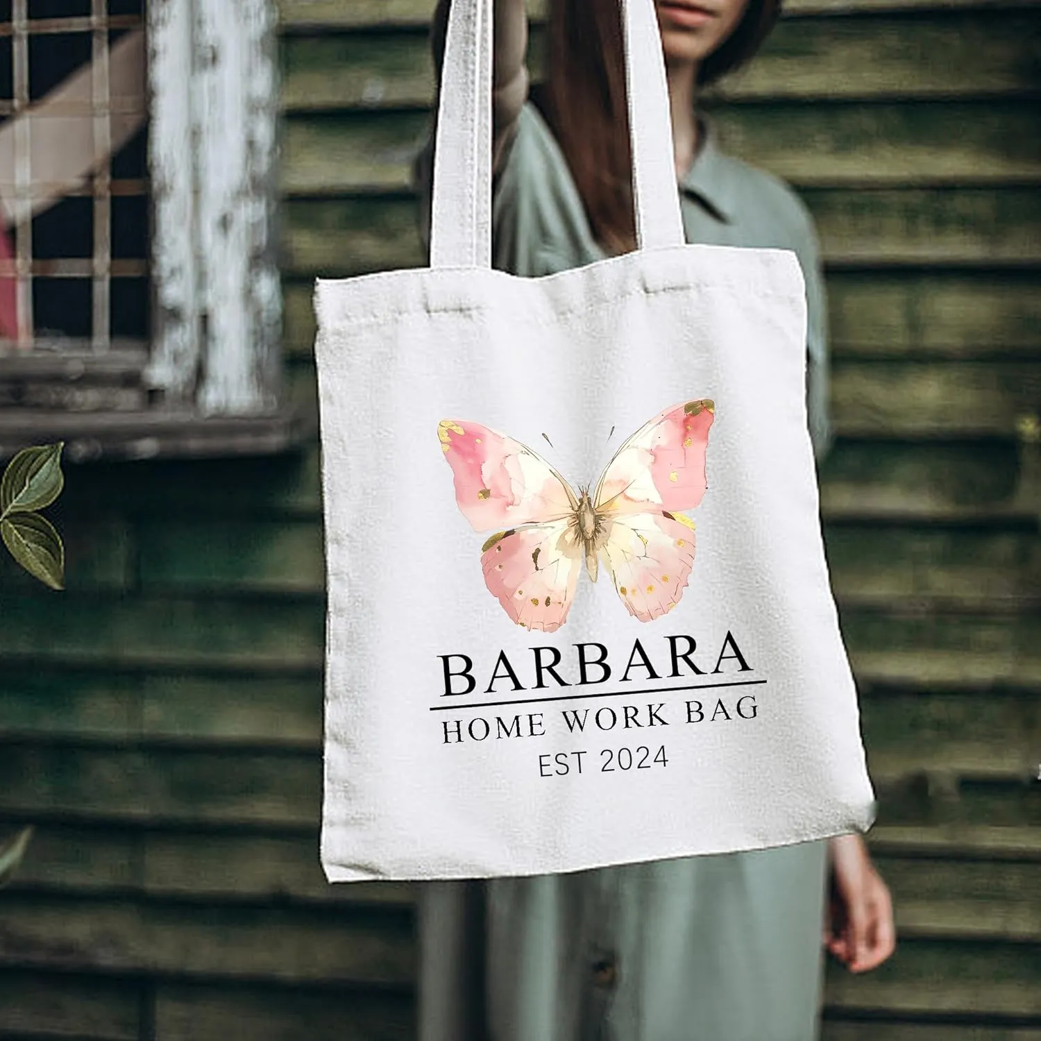 BJZLWJ Personalized Canvas Bags for Women, Custom Present Bag w/Name Text, Suitable for Wedding, Birthday, Beach, Holiday
