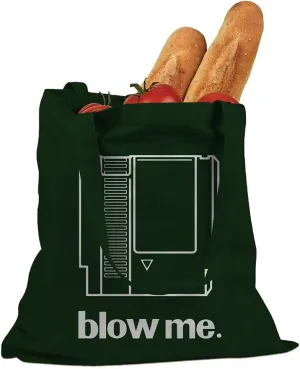 Blow Me Game Cartridge Large Forest Green Canvas Tote Bag