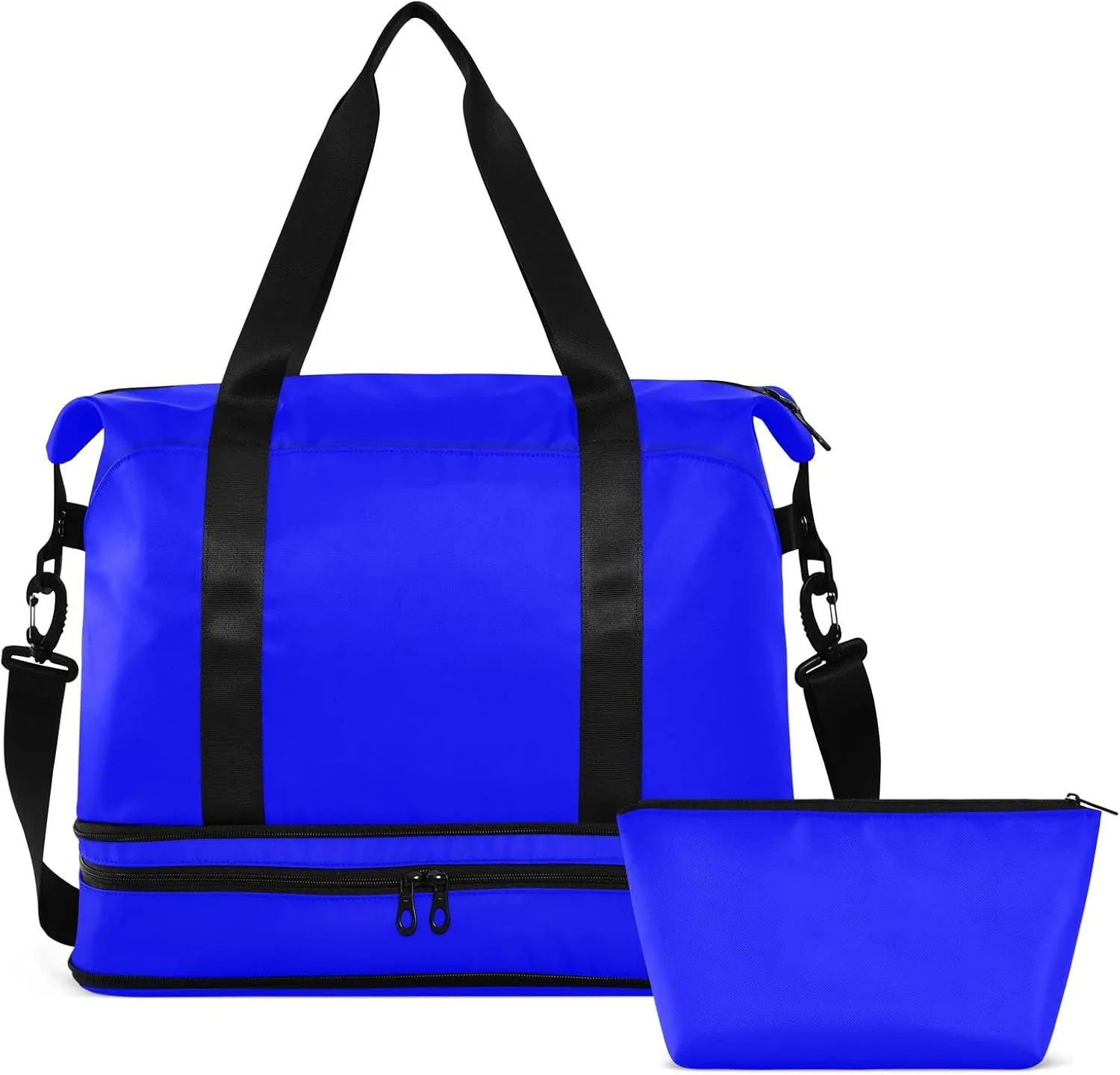 Blue Gym Bag for Women and Men Travel Duffel Sports Duffel Luggage Bags with Wet Pocket Waterproof 20804