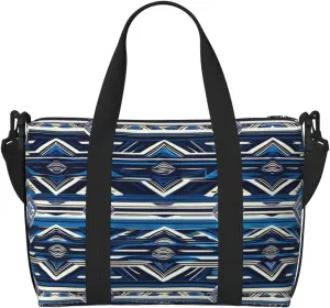 Blue Polynesian Maori Tribal Pattern Print Versatile Travel Gym Carry Bag,Ideal For Business,Sports,Weekend Stays