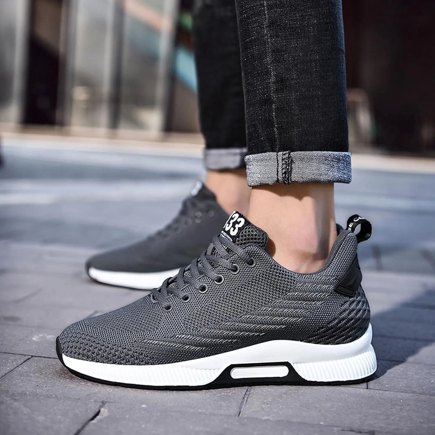 BMINFEE Men's Height Increasing Shoes Taller Elevator Height Boosting Mesh Breathable Outdoor Elevator Shoes for Men