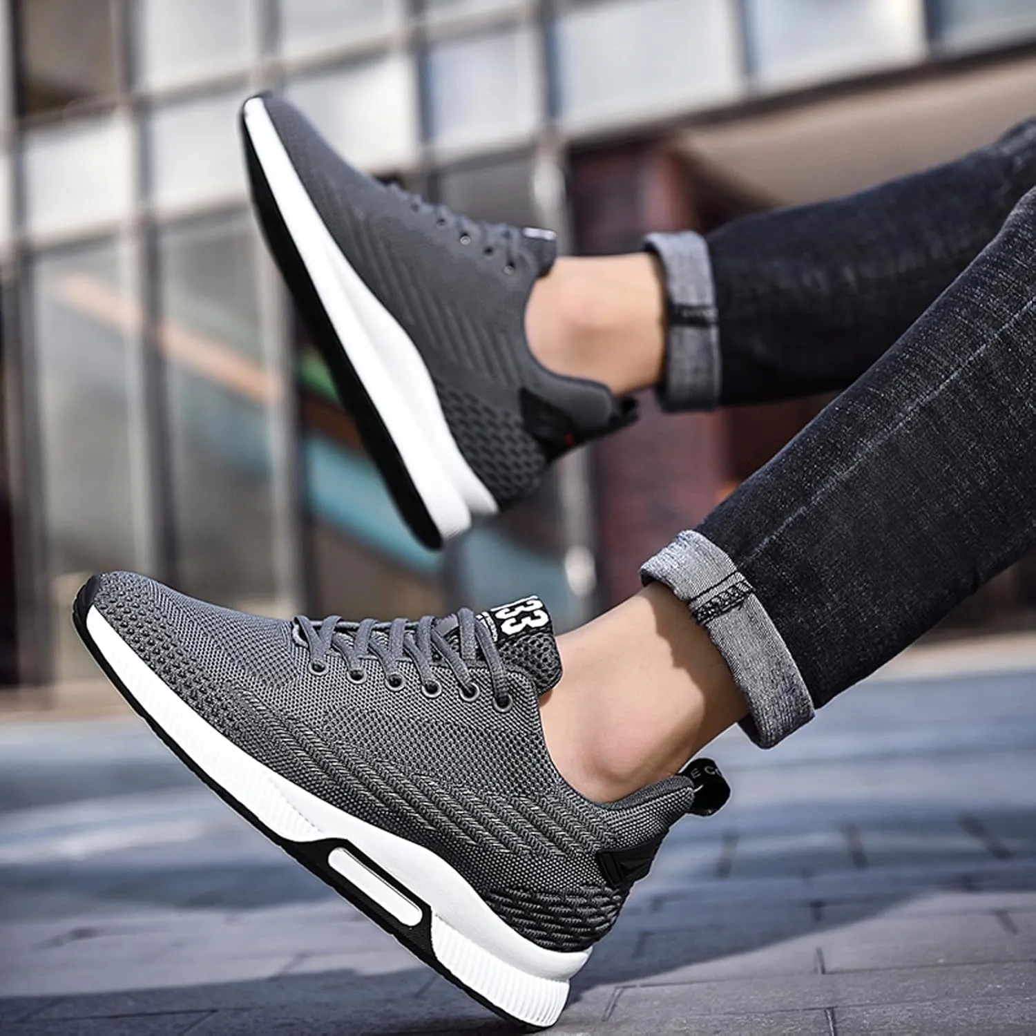 BMINFEE Men's Height Increasing Shoes Taller Elevator Height Boosting Mesh Breathable Outdoor Elevator Shoes for Men