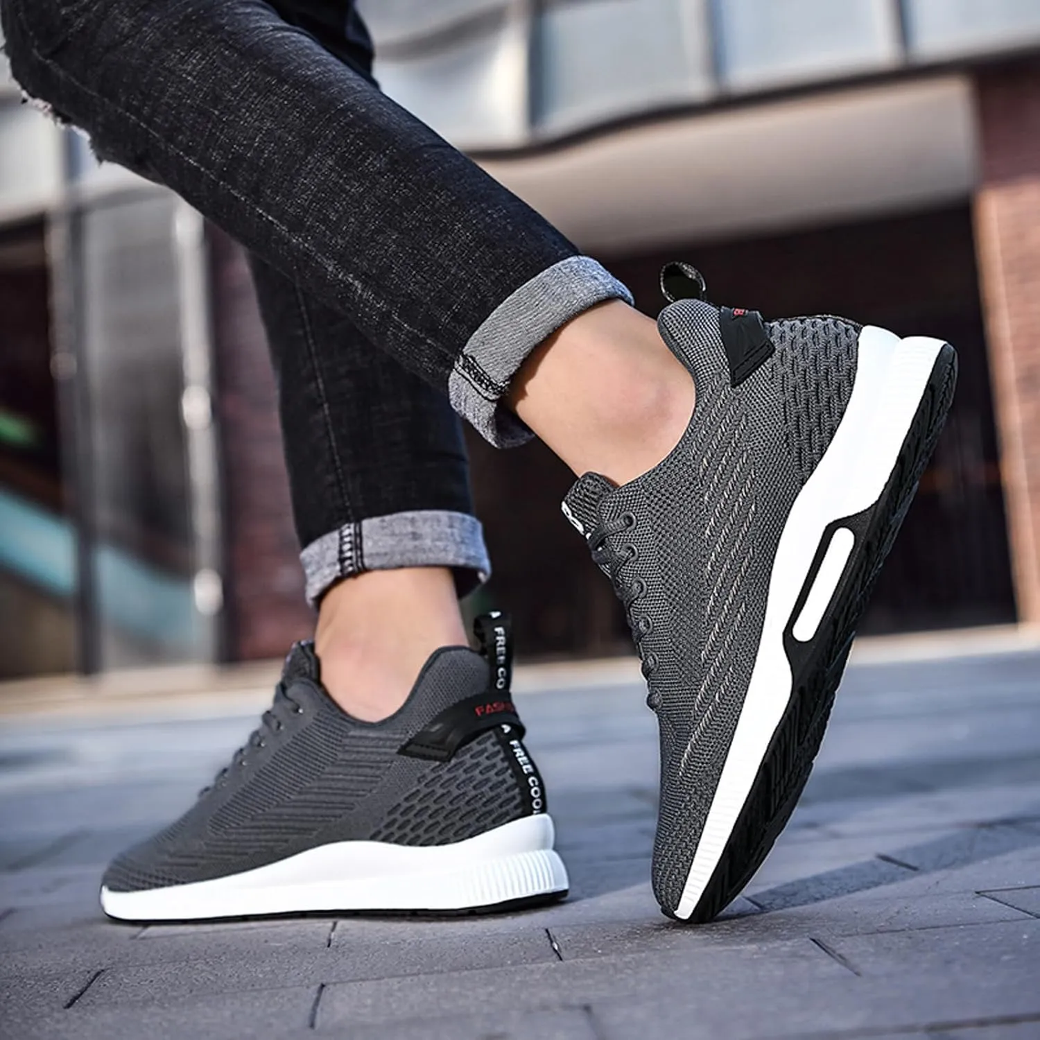 BMINFEE Men's Height Increasing Shoes Taller Elevator Height Boosting Mesh Breathable Outdoor Elevator Shoes for Men