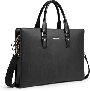 BOSTANTEN Leather Lawyers Briefcase Laptop Business Slim Bags for Men & Women