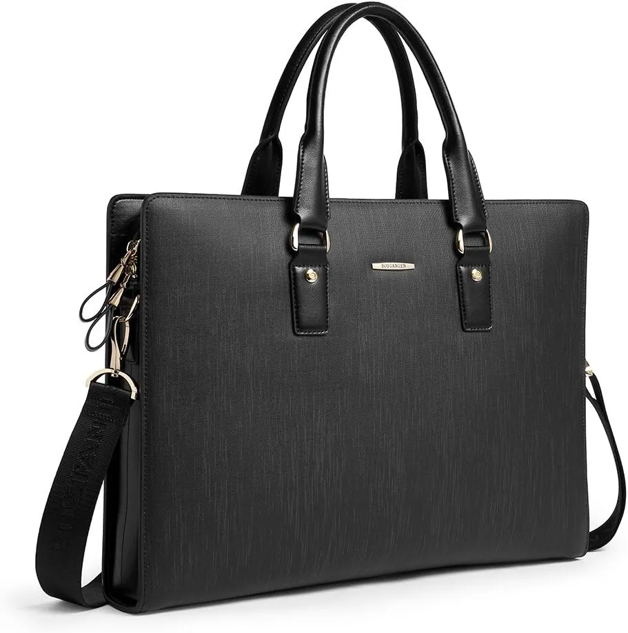 BOSTANTEN Leather Lawyers Briefcase Laptop Business Slim Bags for Men & Women