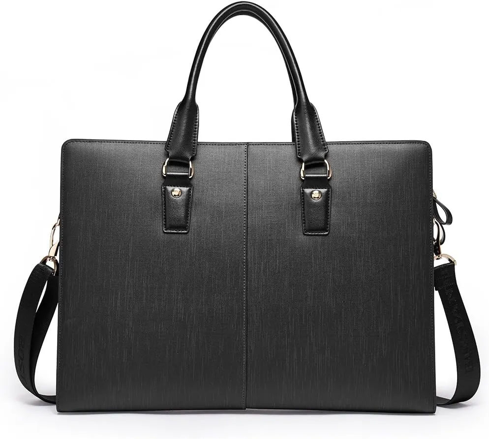 BOSTANTEN Leather Lawyers Briefcase Laptop Business Slim Bags for Men & Women