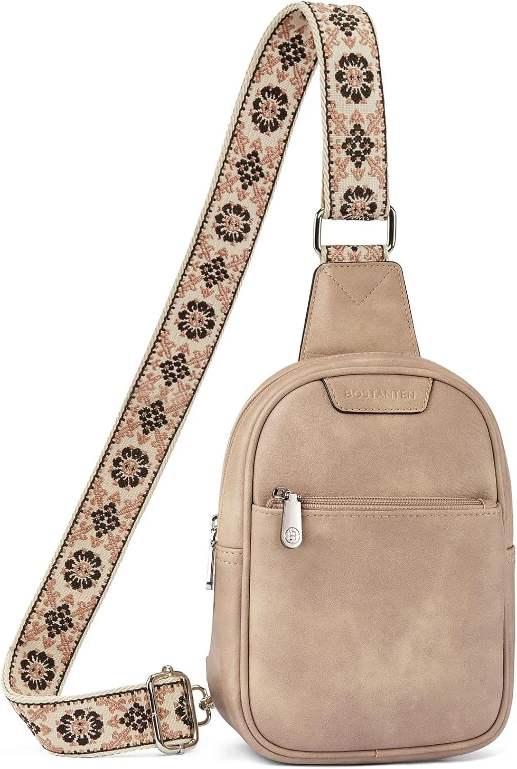 BOSTANTEN Sling Bag for Women Crossbody Purse, Small Leather Crossbody Bags Fanny Pack for Travel