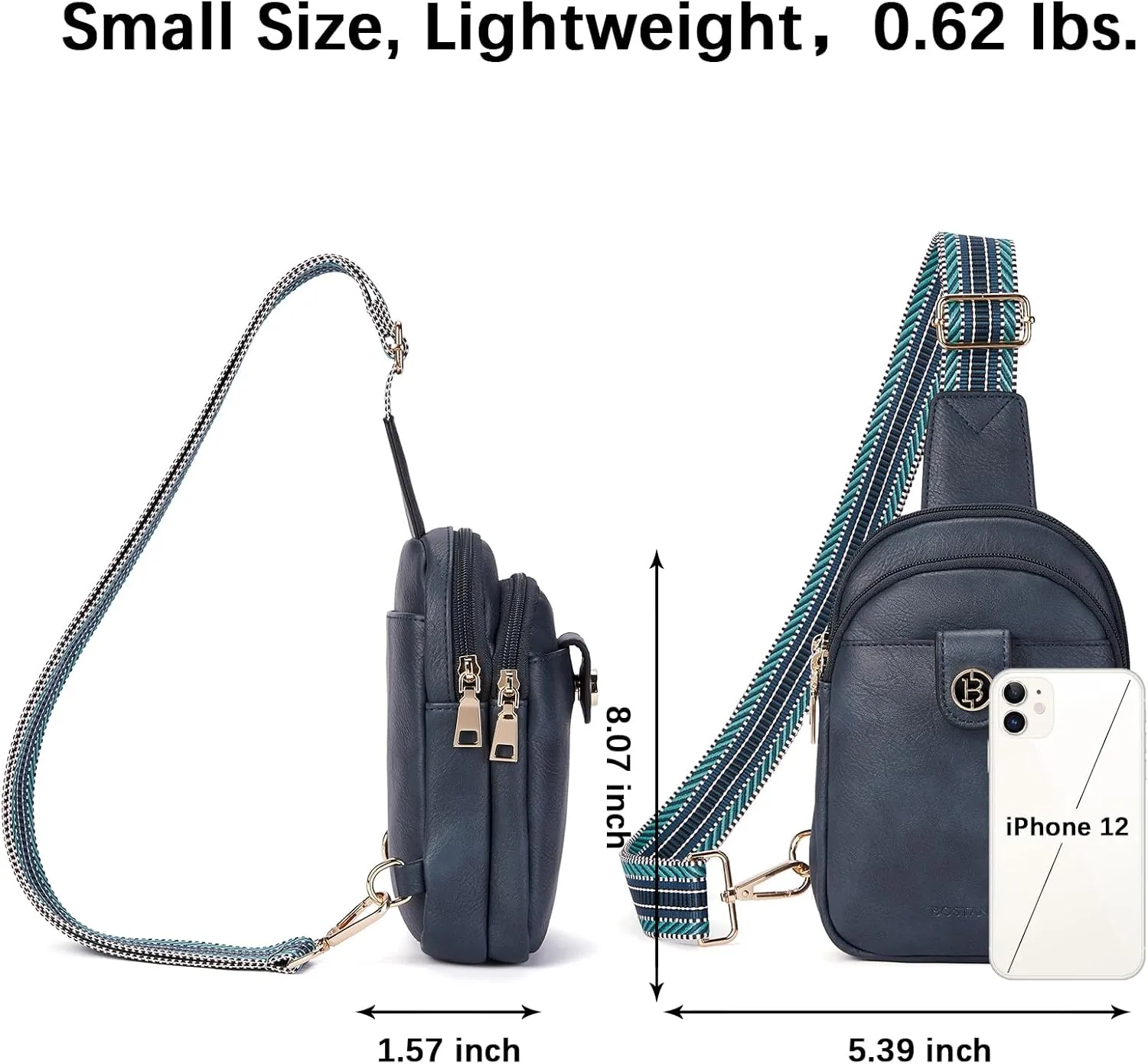 BOSTANTEN Small Sling Bag Crossbody Bags for Women Trendy Crossbody Purse Leather Chest Bag