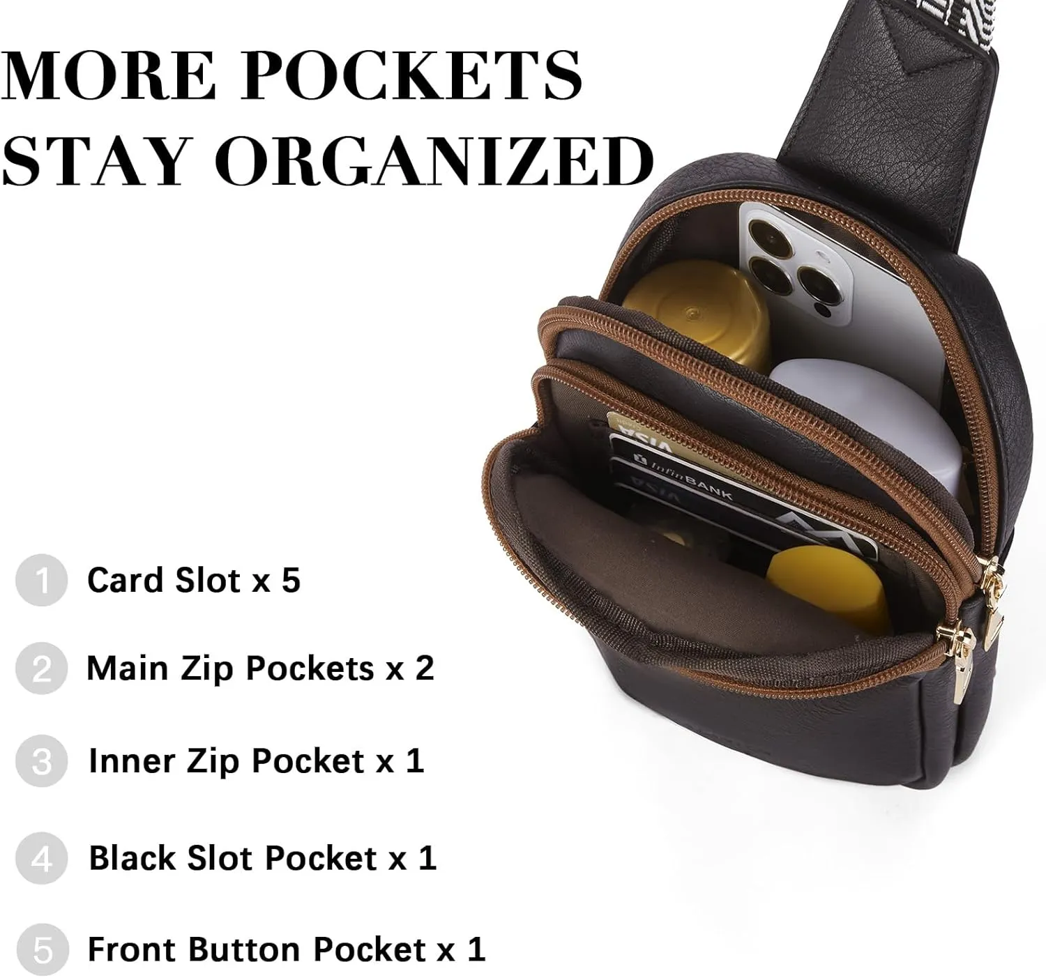 BOSTANTEN Small Sling Bag Crossbody Bags for Women Trendy Crossbody Purse Leather Chest Bag