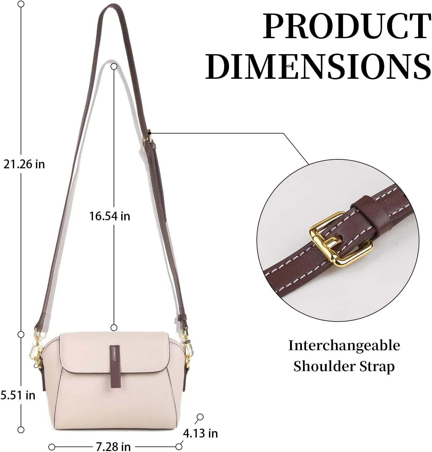 BOYATU Small Leather Crossbody Bags for Women: Genuine Leather Purse for Ladies - Retro Shoulder Handbags for Travel Commute