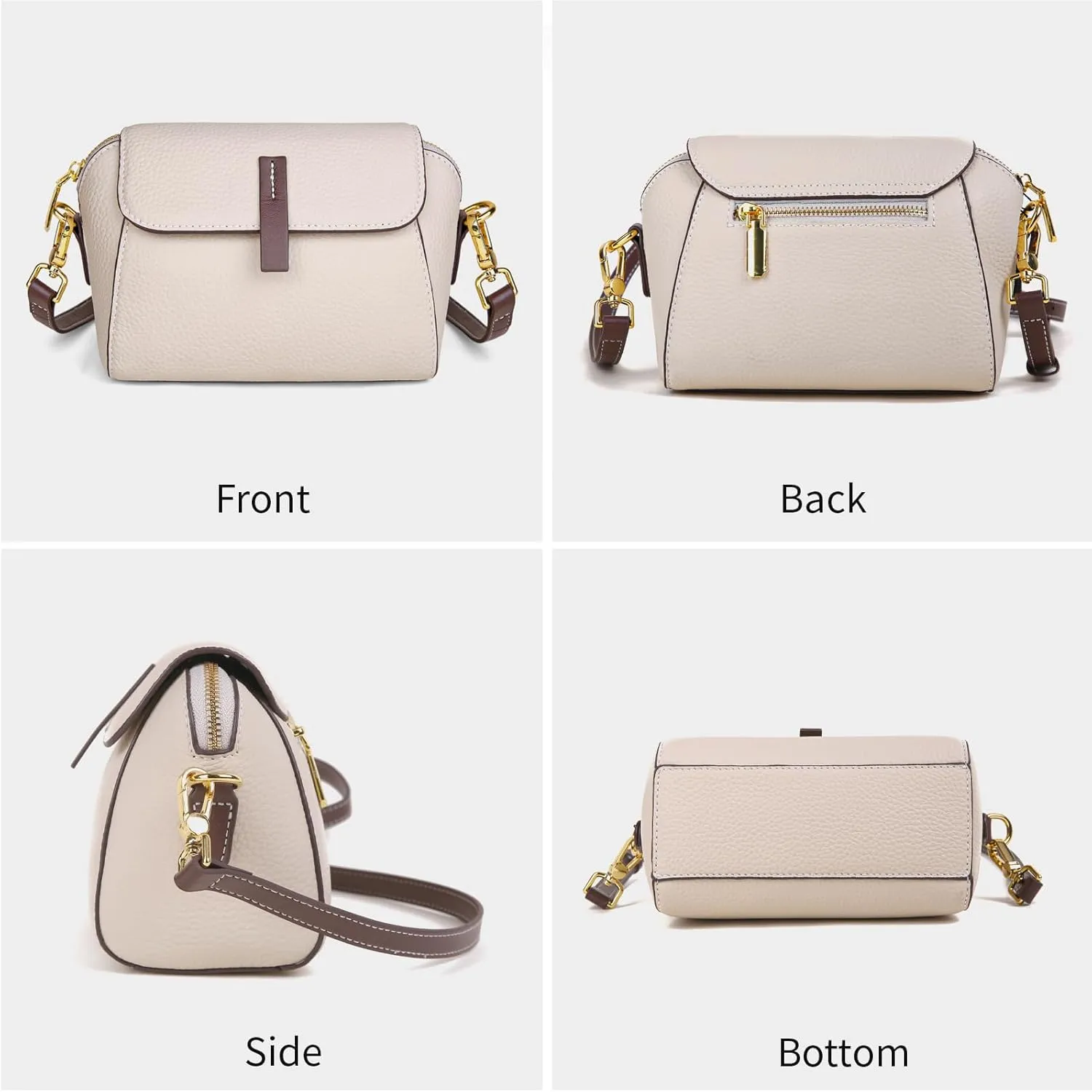 BOYATU Small Leather Crossbody Bags for Women: Genuine Leather Purse for Ladies - Retro Shoulder Handbags for Travel Commute