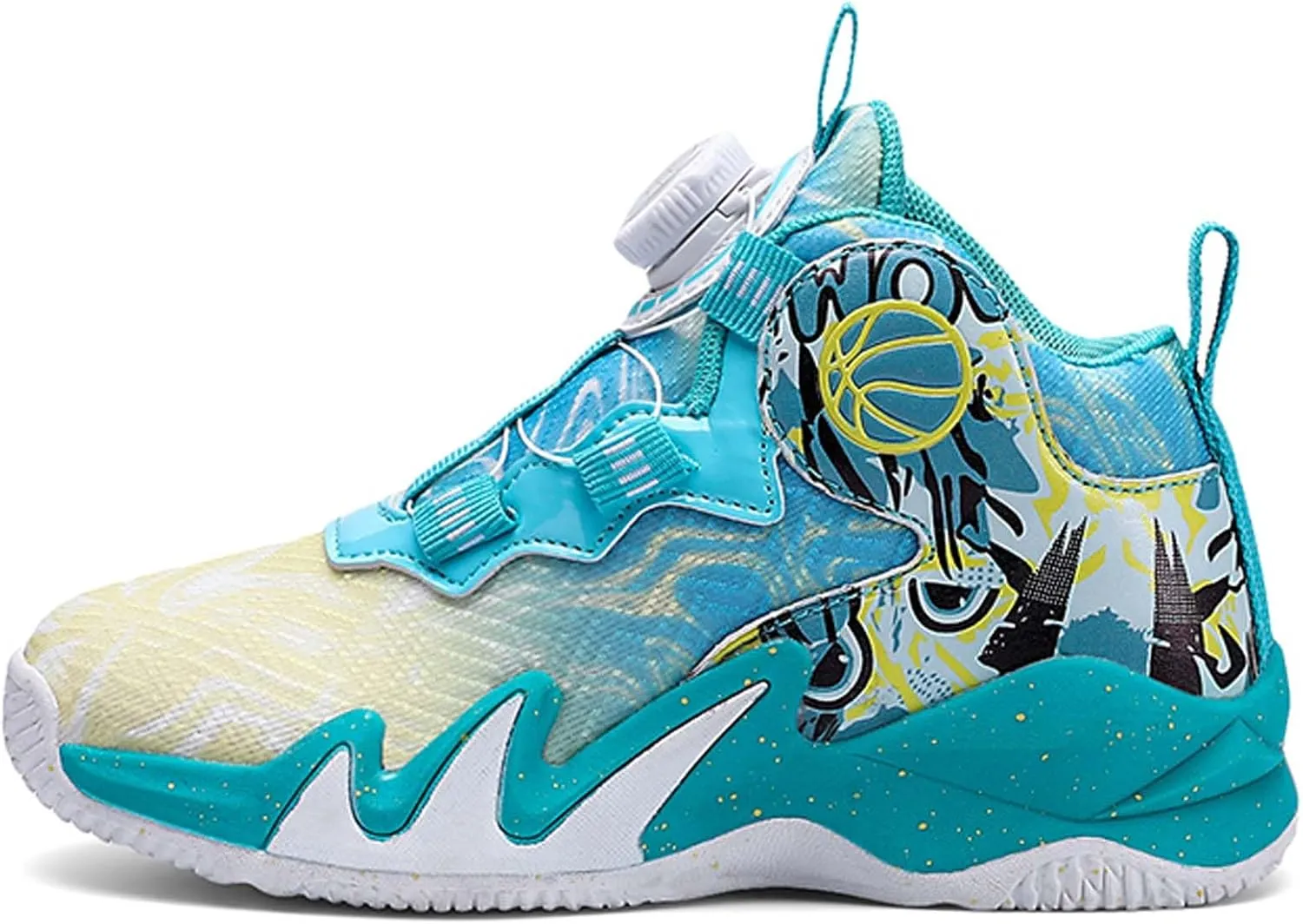 Boys Non Slip Shock Absorbing Basketball Shoes Kids Sneakers Low Top Ultra Light Breathable Casual Walking Shoes Arch Support Running Shoes Black