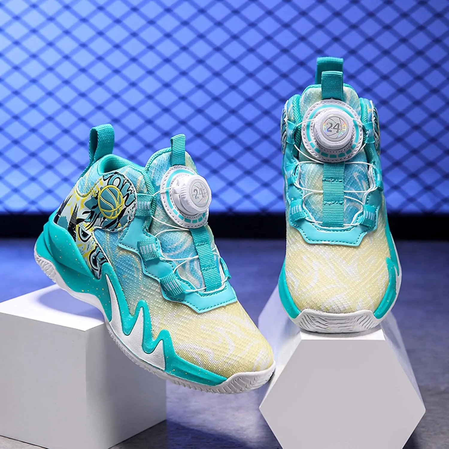 Boys Non Slip Shock Absorbing Basketball Shoes Kids Sneakers Low Top Ultra Light Breathable Casual Walking Shoes Arch Support Running Shoes Black