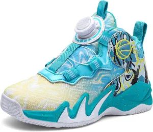Boys Non Slip Shock Absorbing Basketball Shoes Kids Sneakers Low Top Ultra Light Breathable Casual Walking Shoes Arch Support Running Shoes Black