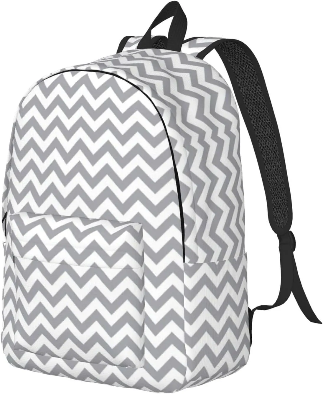 BREAUX Gray Waves Striped Canvas Casual Lightweight Duffel Bag, Fashion Duffel Bag, Casual Daypack, Unisex Travel Backpack