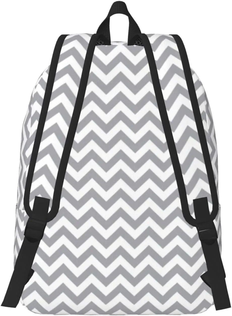 BREAUX Gray Waves Striped Canvas Casual Lightweight Duffel Bag, Fashion Duffel Bag, Casual Daypack, Unisex Travel Backpack