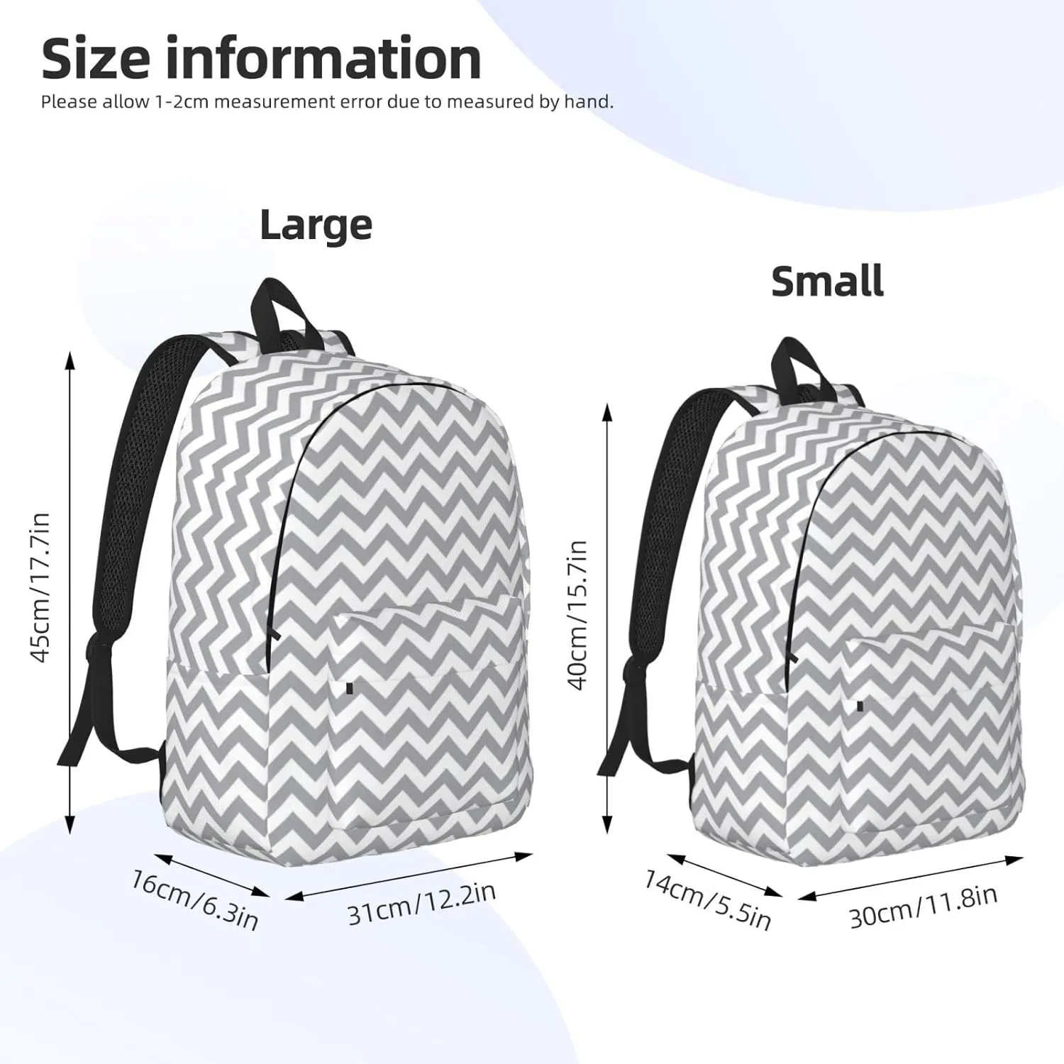 BREAUX Gray Waves Striped Canvas Casual Lightweight Duffel Bag, Fashion Duffel Bag, Casual Daypack, Unisex Travel Backpack