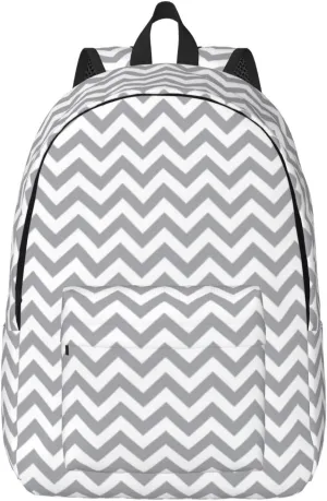 BREAUX Gray Waves Striped Canvas Casual Lightweight Duffel Bag, Fashion Duffel Bag, Casual Daypack, Unisex Travel Backpack
