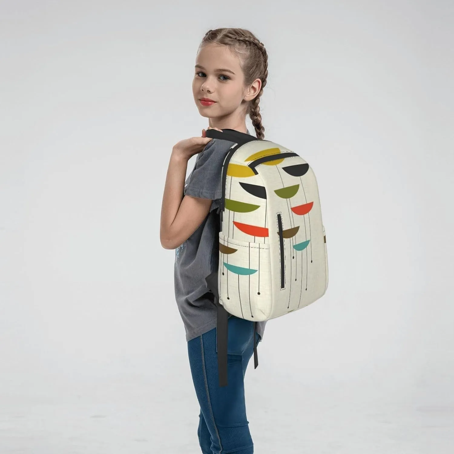 BREAUX Mid Century Modern Prints Print Large-Capacity Backpack, Simple And Lightweight Casual Backpack, Travel Backpacks