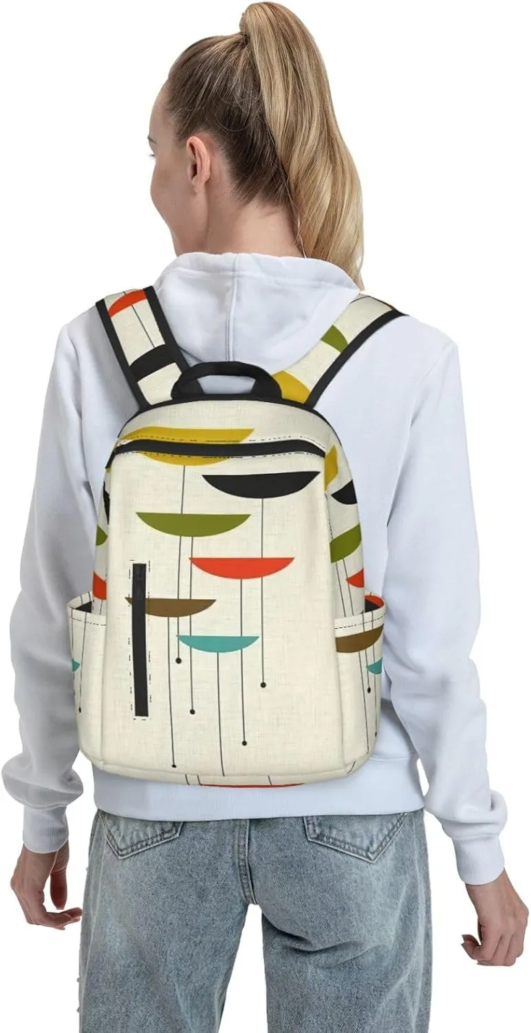 BREAUX Mid Century Modern Prints Print Large-Capacity Backpack, Simple And Lightweight Casual Backpack, Travel Backpacks